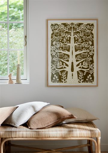 Plakat Papercut Tree Sage, grønlig, Bungalow