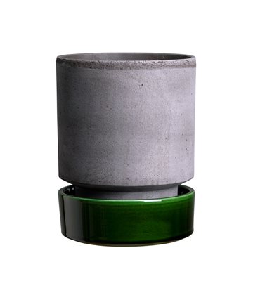 Hoff potte, grå/grøn, 14 cm., Bergs Potter