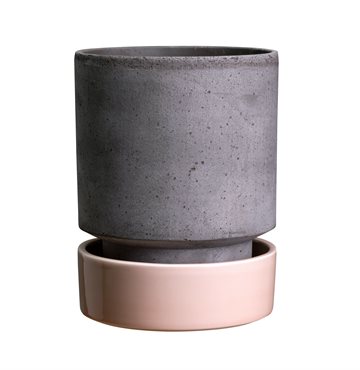Hoff potte, grå/rosa, 14 cm., Bergs Potter